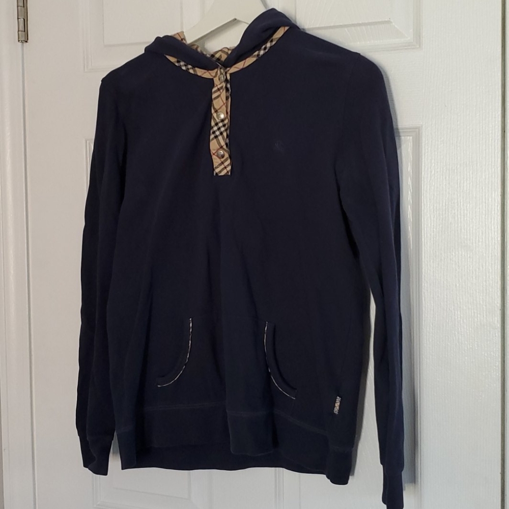 Burberry Dark Blue Hoodie Size Large